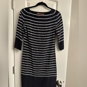 Tory Burch NWT Navy Dress w/ White Rectangle Sequins Size 2